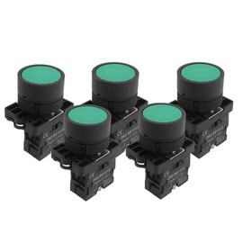 uxcell A12082000ux0366 1 NO N/O Green Sign Momentary Push Button Switch, 600V, 10 Amp, ZB2-BE101C, 5 x 22 mm