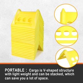 ENJ 20 Pack Flatbed Edge Protector, Edge Corner Tie Down Protector for Up to 4 Inch Straps, Protects Cargo Edges, Flatbed Accessories Plastic Protector (yellow)