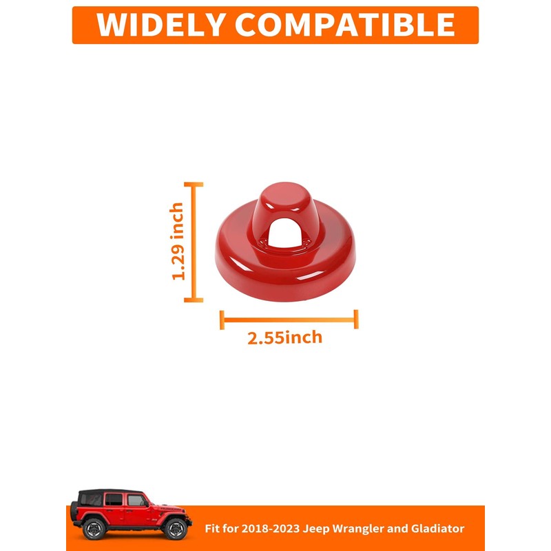 Savadicar Red Antenna Base Trim Cover for Jeep Wrangler JK