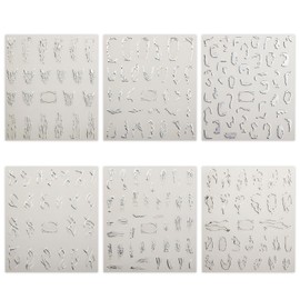 6 Sheets Lines Nail Art Stickers Decals Silver Stripe Line Nail Decals 3D Self-Adhesive Abstract Marble Wave Nail Design Holographic Irregular Line Nails Supplies Nail Accessories for Women Nail Decor