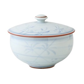 Hasamiyaki 64554 Green Tea with Lid, Flower Pattern