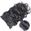 Feelgrace Wavy Clip ins Hair Extensions Human Hair, 18" Natural