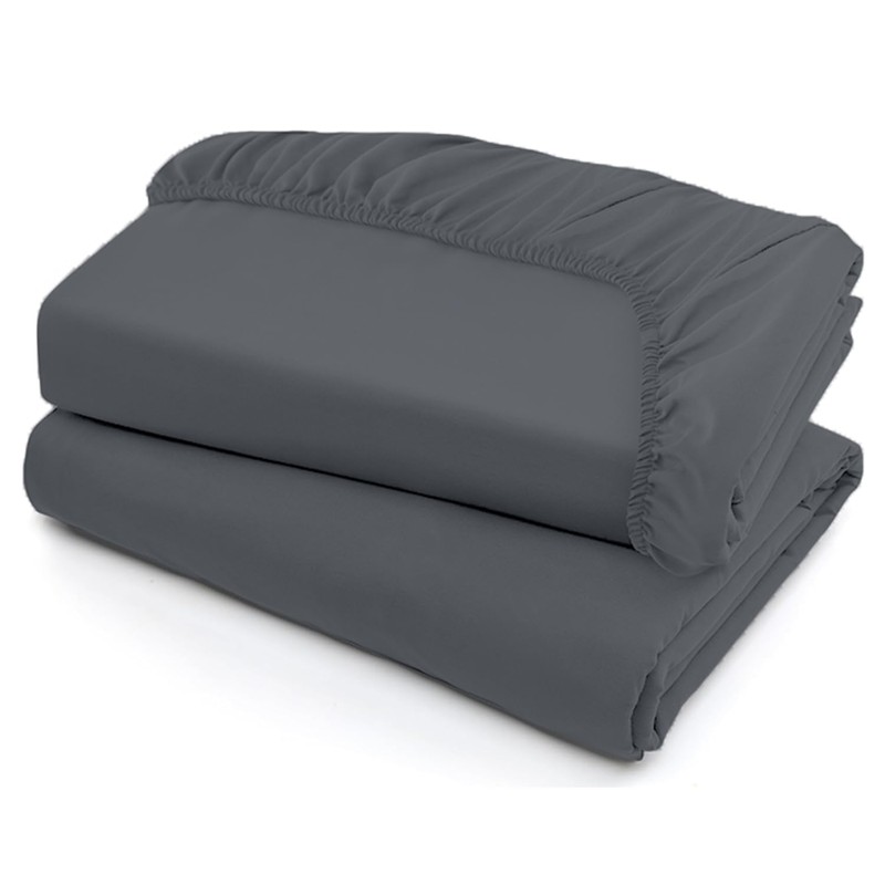 SSW HOMES King Fitted Sheet Charcoal - Deep Pocket 16