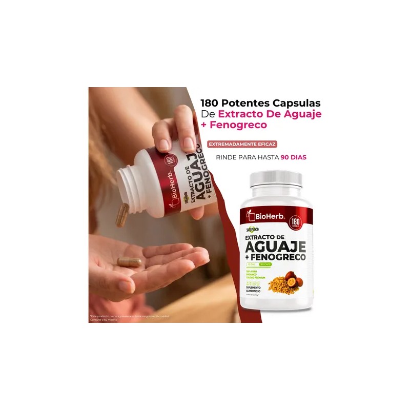 Bioherb®| Aguaje + Fenogreco - Potente Combinación 180 Caps