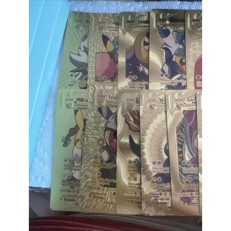 Pikachu Vcos 15 Gold Foil Fan Artset NM