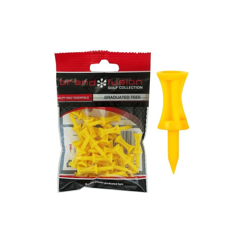 The Golfers Club Golf Graduated Yellow Plastic Tees (1.75 Inch