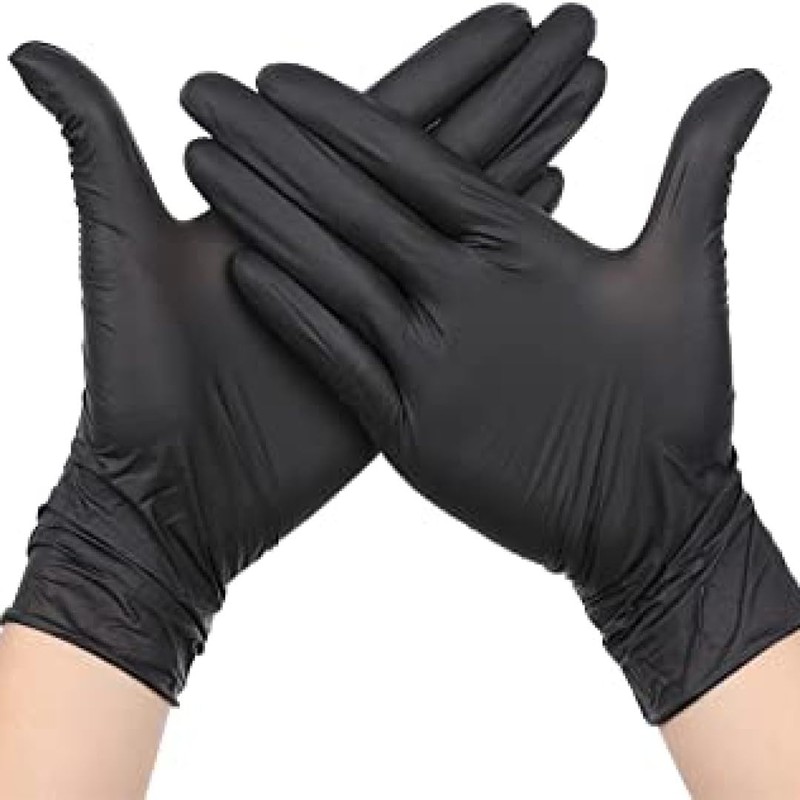 Mira Pak Black Nitrile Disposable Gloves 4 Mil Food-Safe, Latex