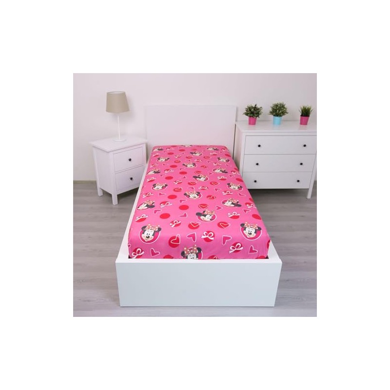 Jerry Fabrics Mickey and Friends Character Fitted Sheet, Cotton, Multi-Colour,