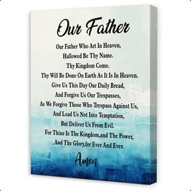 OTINGQD Our Father Prayer Wall Decor,Lords Prayer Wall Art,Religious Bible Verse Wall Decor,Scripture Canvas Wall Art for Christian Home Office Church
