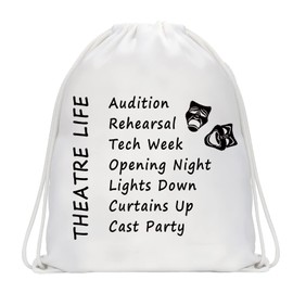 PXTIDY Theatre Life Drawstring Bag Drama Theater Gifts Comedy Tragedy Mask Theatre Drama Bag Drama Actor Actress Gift