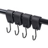 Feligio S Hooks with Leather Loop, Black Hooks for Hanging
