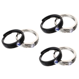 TEHAUX 3 Pairs Angel Pair Couples' Matching Jewelry Promise Rings for Couples