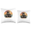 Retro Sunset Hamster Silhouette Hamsters Throw Pillow