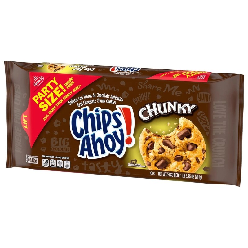 Chips Ahoy! Chunky Chocolate Chip Cookies, Party Size, 24.75 oz