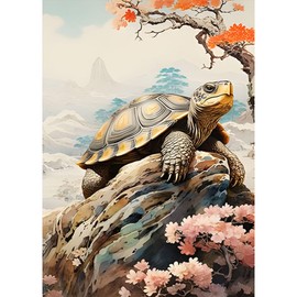 SENQAO Sea Turtle Diamond Painting Kits for Adults Beginners - 5D Animal Full Drill Round Diamond Art Kits Flower Tree Diamond Dots Paintings with Diamonds Gem Art Picture Crafts Home Decor 30x40cm