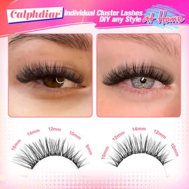 Lash Clusters DIY Eyelash Extensions 108 Pcs Cluster Lashes 8-16MM C Curl Individual Lashes Natural Lashes Soft & Lightweight Thin Band Wispy Lash Clusters by Calphdiar