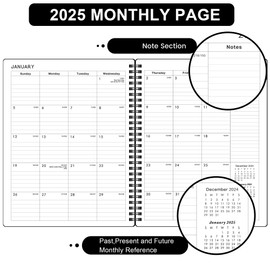 Planner 2025 - January - December 2025 Planner, 2025 Planner Weekly and Monthly with Printed Tabs, 8" x 10", Flexible Cover, Twin-Wire Binding, Perfect Oganizer - Black