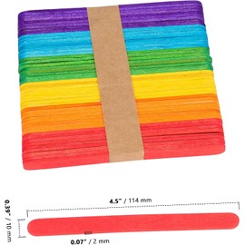 JUTOSU Wood Sticks Sticks DIY Mini Wooden Sticks Set of 100 (Colorful) Craft Sticks Craft Materials Wooden Sticks Handmade Craft Sticks Creative Creativity Wood Sticks Commercial Wood Slices