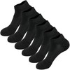 Dress Cici Men's Cushioned Low Cut Ankle Socks, Polycotton Athletic Trainer Socks (3 Pairs: Black), Asia Size One Size