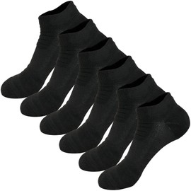 Dress Cici Men's Cushioned Low Cut Ankle Socks, Polycotton Athletic Trainer Socks (3 Pairs: Black), Asia Size One Size