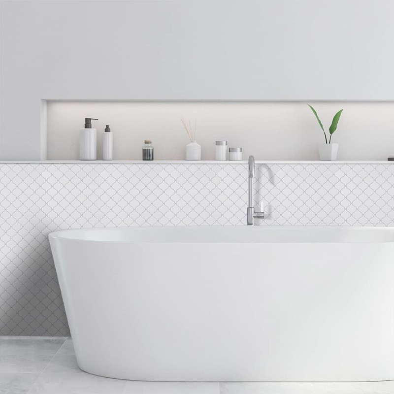 STICKGOO Arabesque Tile Peel and Stick Backsplash, 12”X12” Backsplash Tile