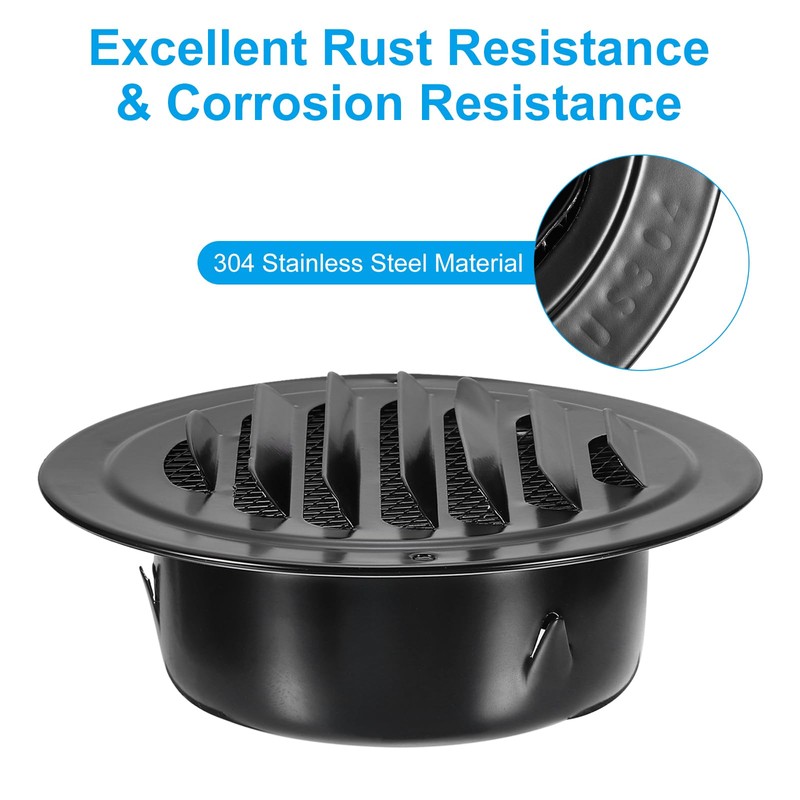 PATIKIL 3" Round Air Vent Cover, 2pcs 304 Stainless Steel