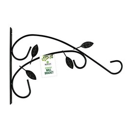 Decorative Garden Black Powder Coated Steel Wall Bracket (21cm x 31cm) 1 Piece - Perfect for Hanging Baskets