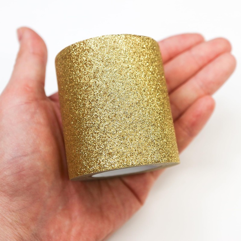 GT-021 Glitter Tape, Wide, Gold, Glitter, Decorative Seal, Wrapping, Masking