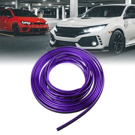 X AUTOHAUX 5m Purple Chrome Decorative Line Car Interior Gap Door Window Decroative Trim Strip