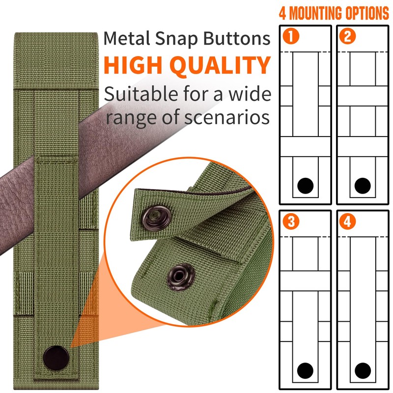 bvya 2 Pack Tactical Molle Flashlight Pouch Holster Case Belt