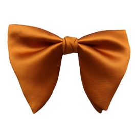 Lovacely Mens Oversized Satin Silk Bow Tie Solid Color Formal Tuxedo Big Bowtie YW-008 Orange