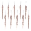 Christmas Concepts® 12cm Glitter Icicle Decorations Christmas Tree Trims (ROSEGOLD,