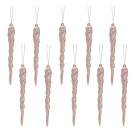 Christmas Concepts® 12cm Glitter Icicle Decorations Christmas Tree Trims (ROSEGOLD, 10)