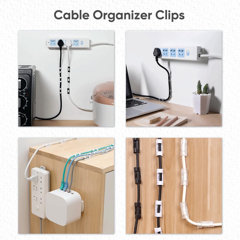 365Home 10-Pack Adhesive Punch-Free Socket Holder, Self Adhesive Desktop Socket