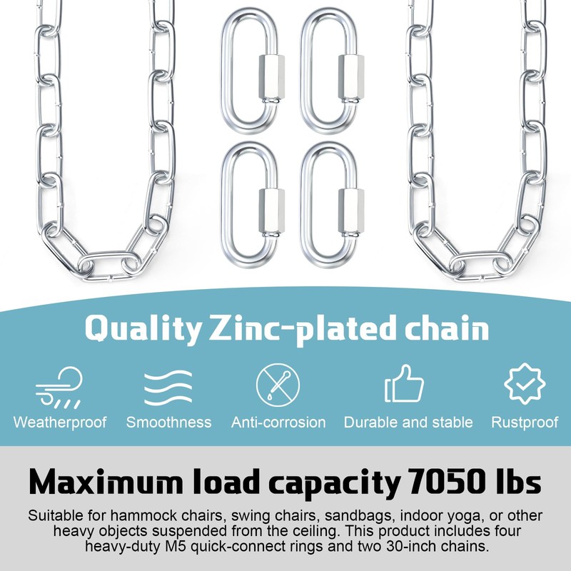 Frienda 2 Pack 30 Inch Heavy Duty Swings Chain 1500