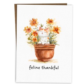 BYANIKA Cute Thank You Card | Gratitude Thanks So Much Appreciation Cards | For Helping Me Your Help Support | Cat Pun