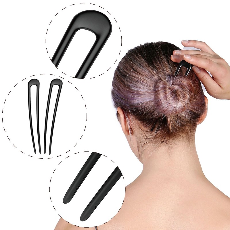 HYFEEL French Hair Pins Metal Hair Fork U Shaped Extra