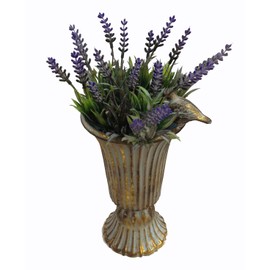 Trophor Amphora Decorative Vase Flower Vase Antique Metal Vintage Decorative Retro Design (Gold)