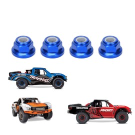 RCAWD Wheel Nuts for 1/7 UDR Unlimited Desert Racer 85086-4, New Maxx 1/10 Monster Truck 89086-4 89076-4 Upgrades, Hubs Hex Adapter M5 5mm Flanged Nylon Hop Ups Parts for #8447 Blue