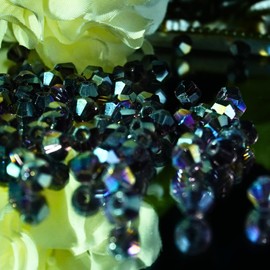 240pcs Crystal Beads for Bracelet Making, 6mm Bicone Beads Glass Beads Faceted Small Beads for Jewelry Making DIY Craft Decor (Violet AB Color)