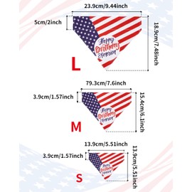 PET SHOW 4 Pack 4th of July Small Dog Bandanas Slide on Collars American Flag Reversible Scarf Puppy Cats Kitten Patriotic Bibs Slip Through Collar Attachments for Boy Girl Pet Grooming Accessories,S