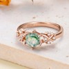 925 Sterling Silver Hexagon Natural Moss Agate Ring with CZ