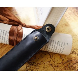NUOBESTY Leather Pen Pouch Single Pen Case Holder Fountain Pen Pouch Soft Pen Sleeve Cover Durable Pen Case Desk Supplies Black