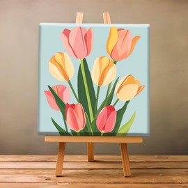 Natuyalo Framed Paint by Numbers for Adults - Colorful Flowers DIY Adult Paint by Number Kits Easy Acrylic Painting by Numbers for Beginners Art Craft Kits for Adults (12x12 Inch, Framed)