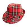 By Robelli Adult Red Tartan Trilby Fedora Hat