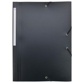 Waytex Elasticated Folder with 3 Flaps Polypropylene 4.5/10 Soft and Opaque A4 - Black 931450 1 Folder