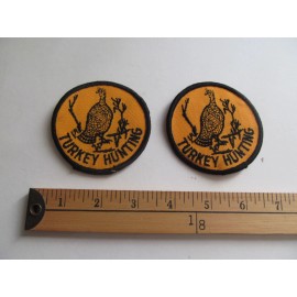 2 RARE 70S TURKEY HUNTING HUNTER WILDLIFE PATCH CREST BADGE