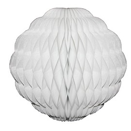 3-Pack 14 Inch Honeycomb Scalloped Tissue Ball Party Decoration (White)