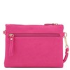 Multi Zipper Pocket Small Wristlet Crossbody Bag (Fuchsia)