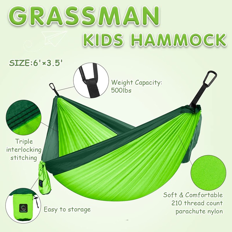 Grassman Kids Hammock-Small Camping hammocks, Portable Camping Gear for Child